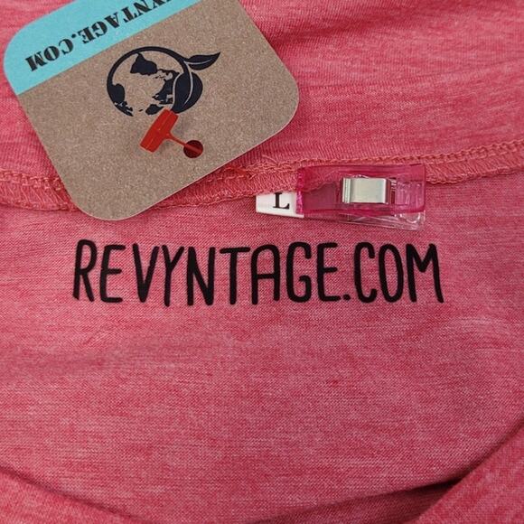 Hand Printed Upcycled Womens Large Live Love Serve V Neck Tee Shirt - Picture 5 of 5